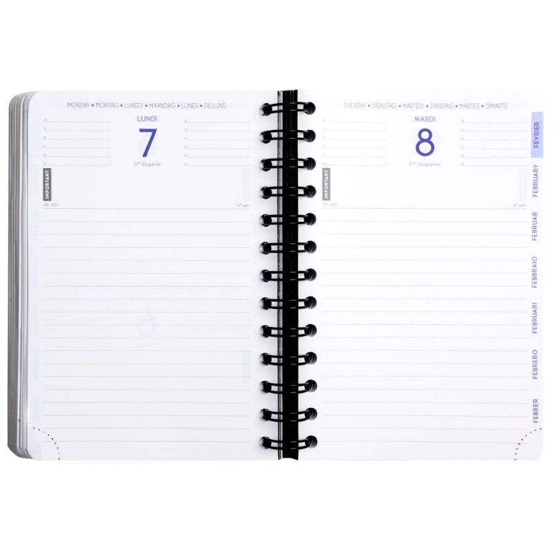 EXACOMPTA agenda Forum Black & Co, 120 × 170 mm, 1 jour par page, noir