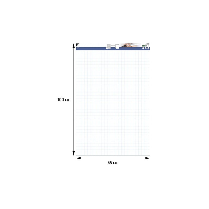 kangaro flipchart-blok, blanko/geruit, 650×1000 mm, 50 vel
