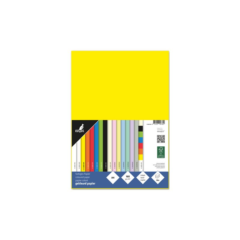 kangaro multifunctioneel papier Kanga, A4, rood, 160 g/m²