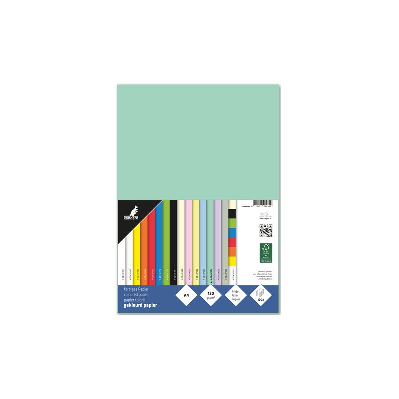 kangaro papier Kanga A4, pastelgroen, 120 g/m², 100 vel