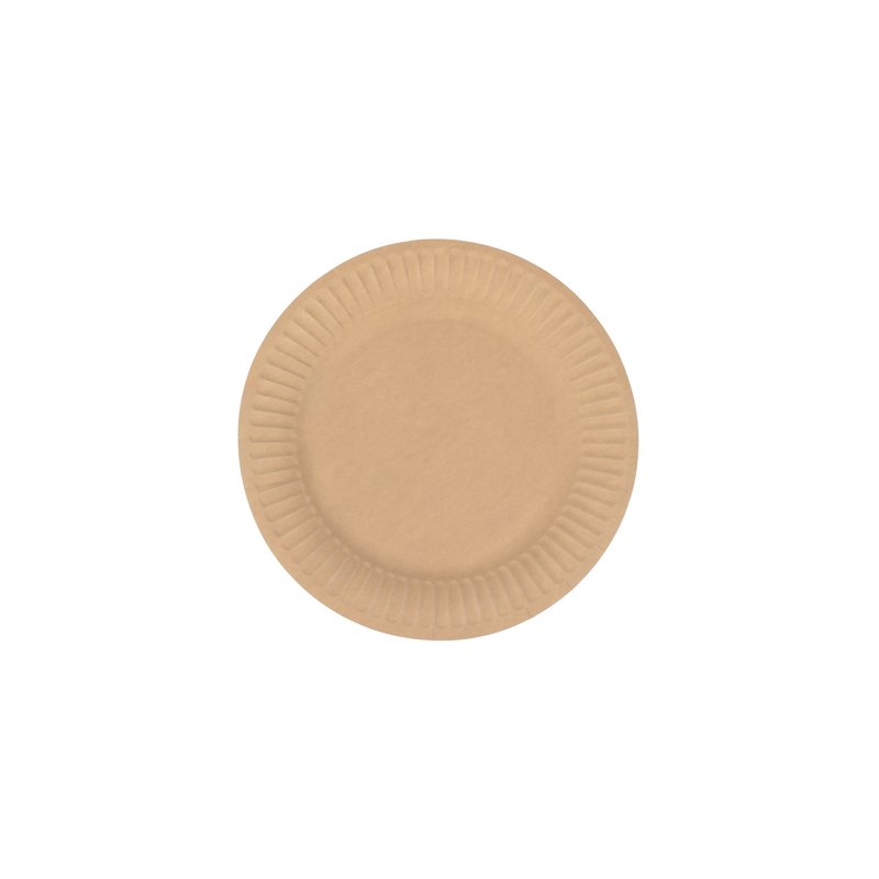 Kangaro assiettes jetables Kanga, carton, 230 mm diamètre, marron, 50 pièces