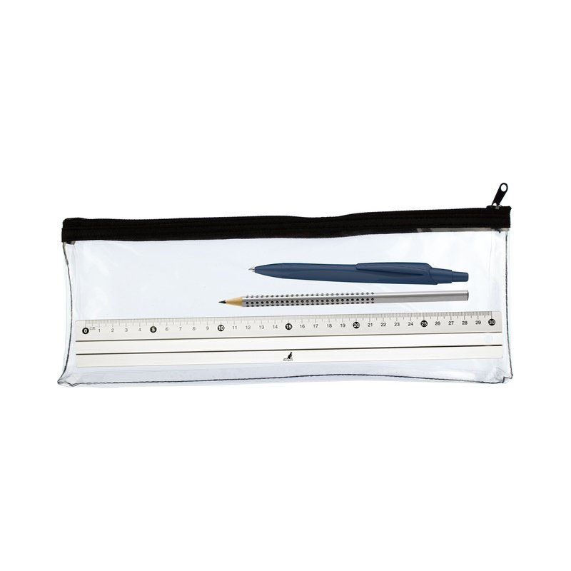 Kangaro etui, rits-pennenzak, 200 x 125 mm, transparant PVC