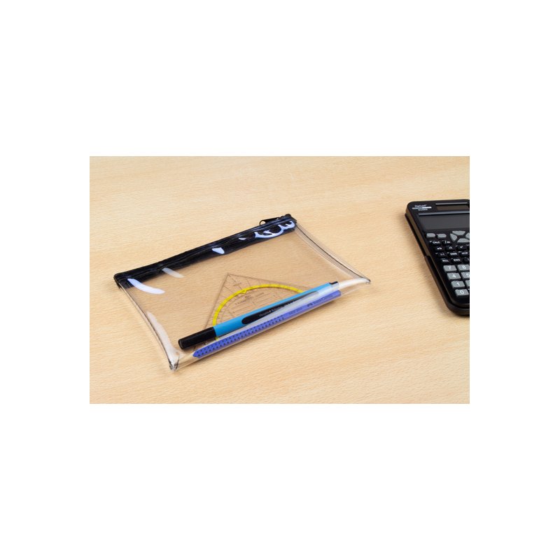 Kangaro etui, rits-pennenzak, 200 x 125 mm, transparant PVC