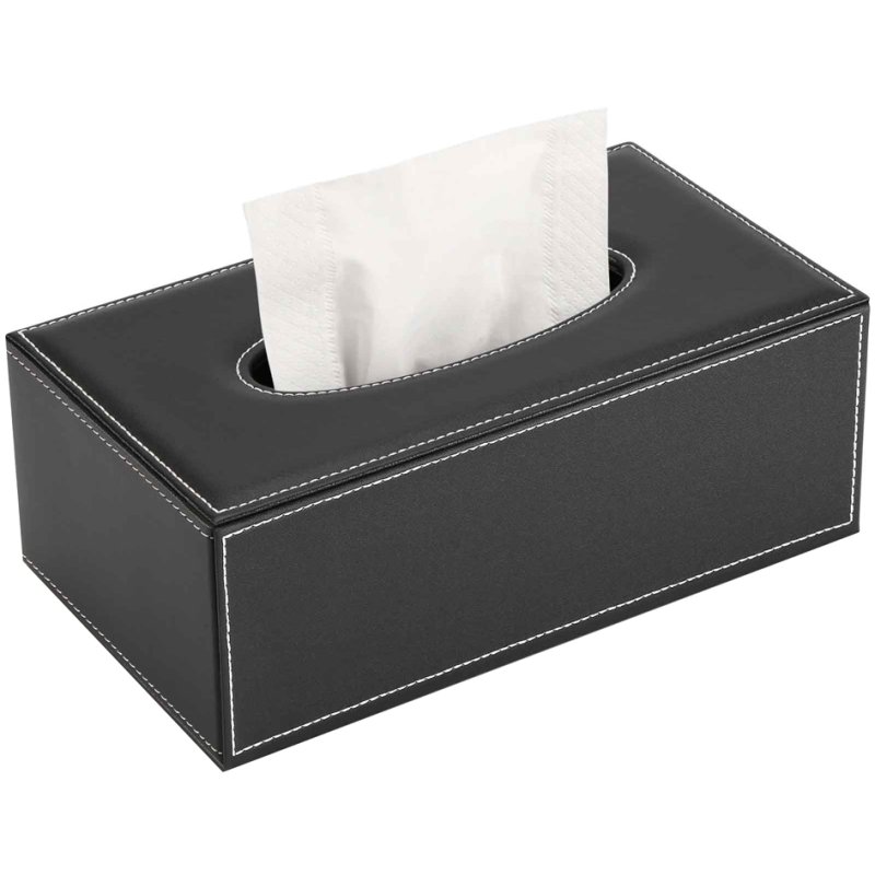deflecto boîte distributrice, cuir synthétique, noir, 250 × 138 × 95 mm