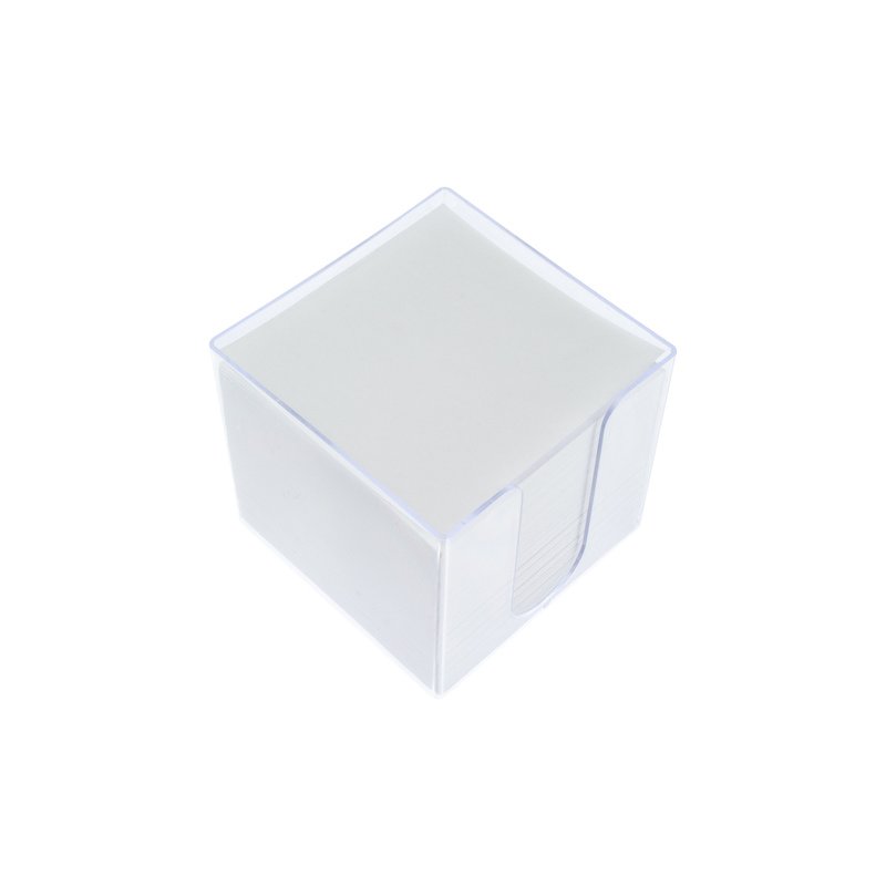 kangaro memoblokdoos, transparant kunststof, 700 vel gekleurd papier, 95×95×95 mm