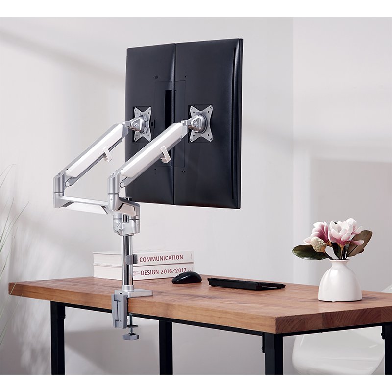 LogiLink dubbele monitorarm, aluminium, zilver, 17-32 inch