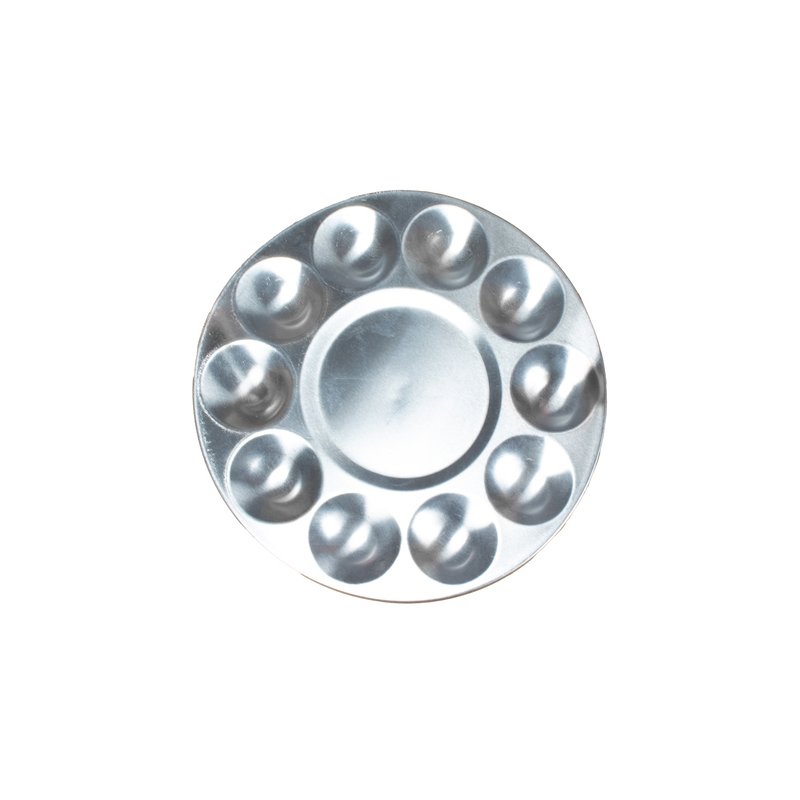 kangaro mixing palette, silver, aluminium, 10 wells, 170 mm
