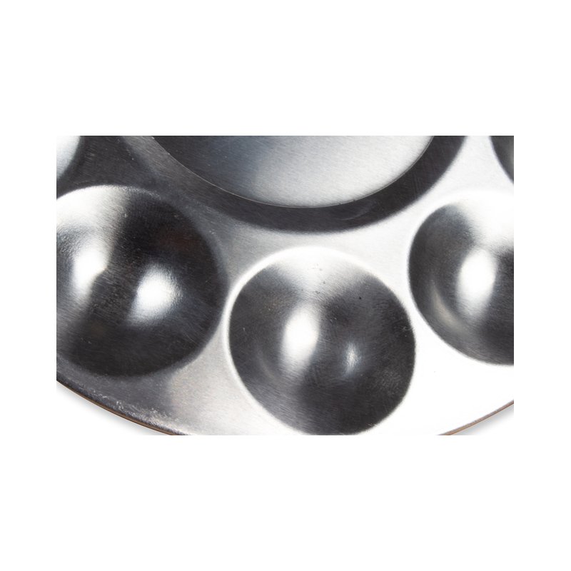 kangaro mixing palette, silver, aluminium, 10 wells, 170 mm
