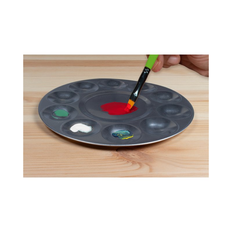 kangaro mixing palette, silver, aluminium, 10 wells, 170 mm