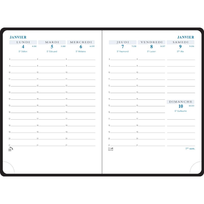 EXACOMPTA agenda de poche SAS 13 2026/2027, 90×130 mm, couleurs assorties, 5 pièces