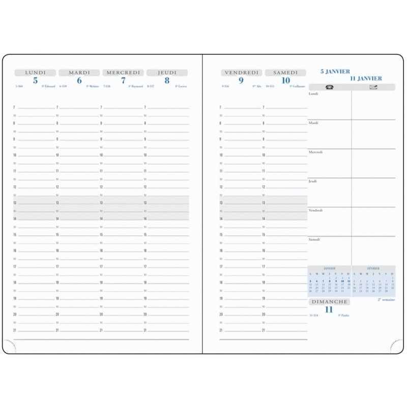 EXACOMPTA agenda hebdomadaire SAS 20 Visuel 7, 150×210 mm, 1 semaine par 2 pages, paquet de 3 pièces