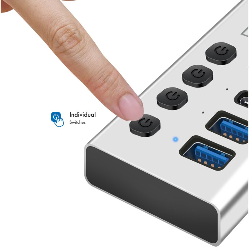 LogiLink USB 3.2 hub, 4-port, silver, aluminium