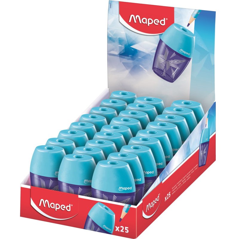 Maped taille-crayon ARCTIC, transparent avec couvercle bleu, plastique