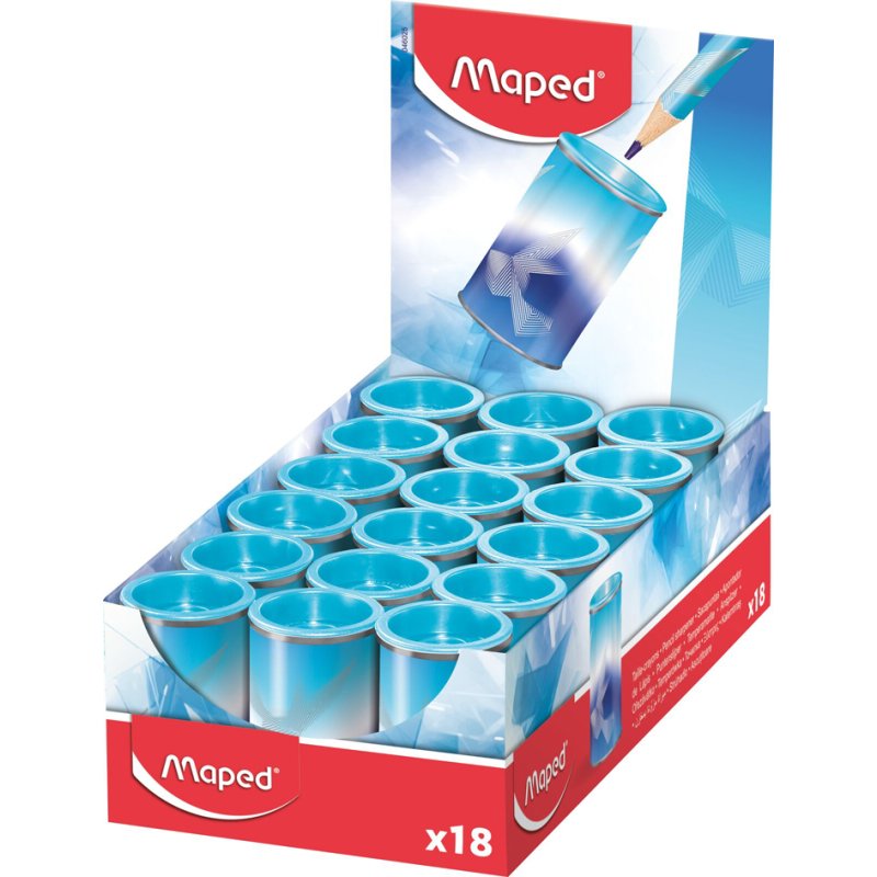 Maped taille-crayon ARCTIC, métal, bac de récupération, motif cristal de glace