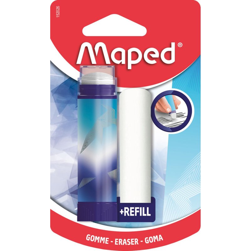 Maped eraser tube ARC, lipstick format, white, PVC-free