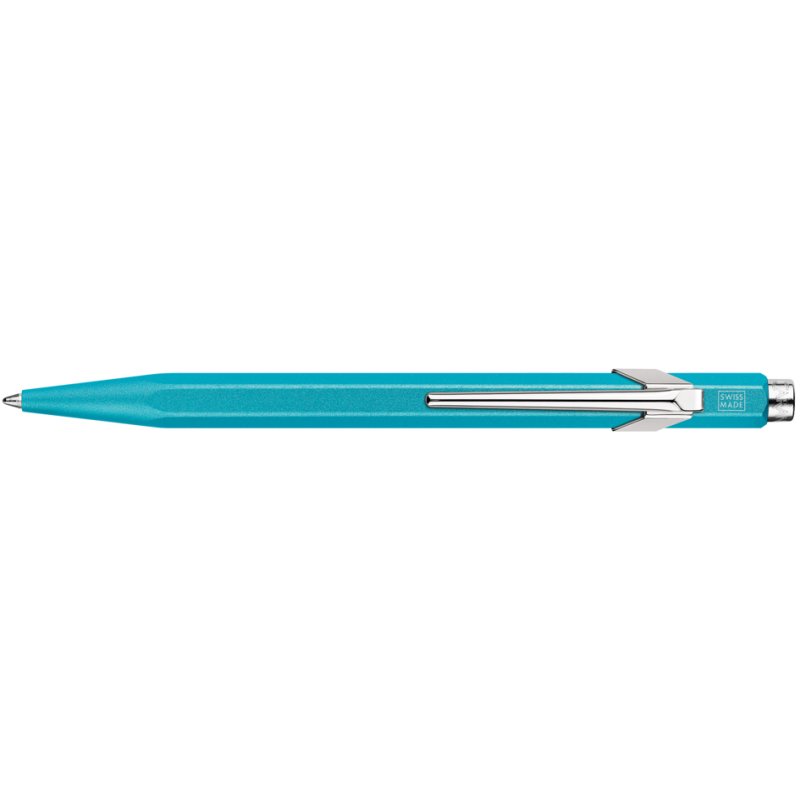 CARAN D'ACHE stylo à bille 849 Colormat-X, rechargeable, turquoise, aluminium