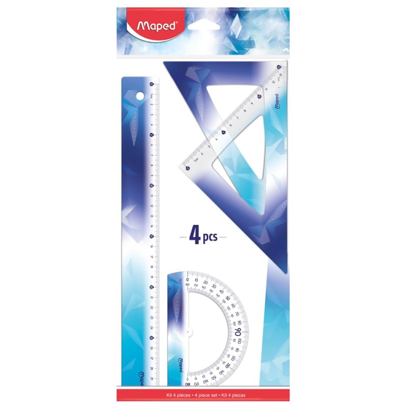 Maped ARCTIC geometry set, 4-piece, plastic, ice crystal motif