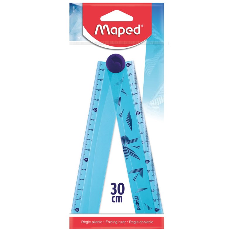 Maped ruler ARCTIC, folding, blue-transparent, 30 cm
