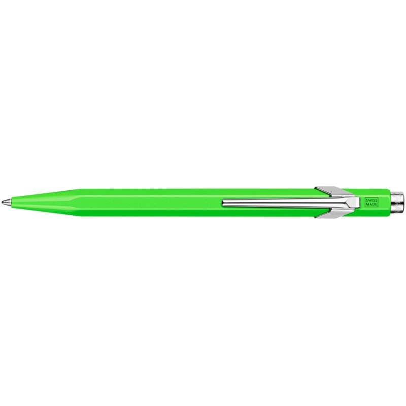 CARAN D'ACHE stylo à bille 849 POPLINE FLUO, vert, rechargeables, bleu