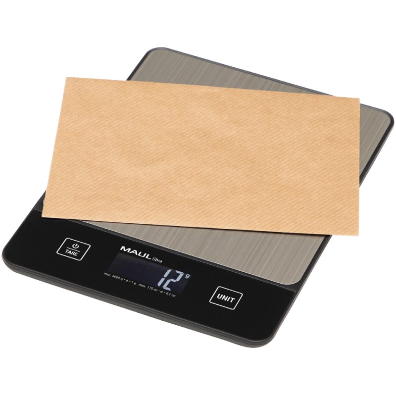 MAUL letter scale MAULlibra, 5000 g, silver/black