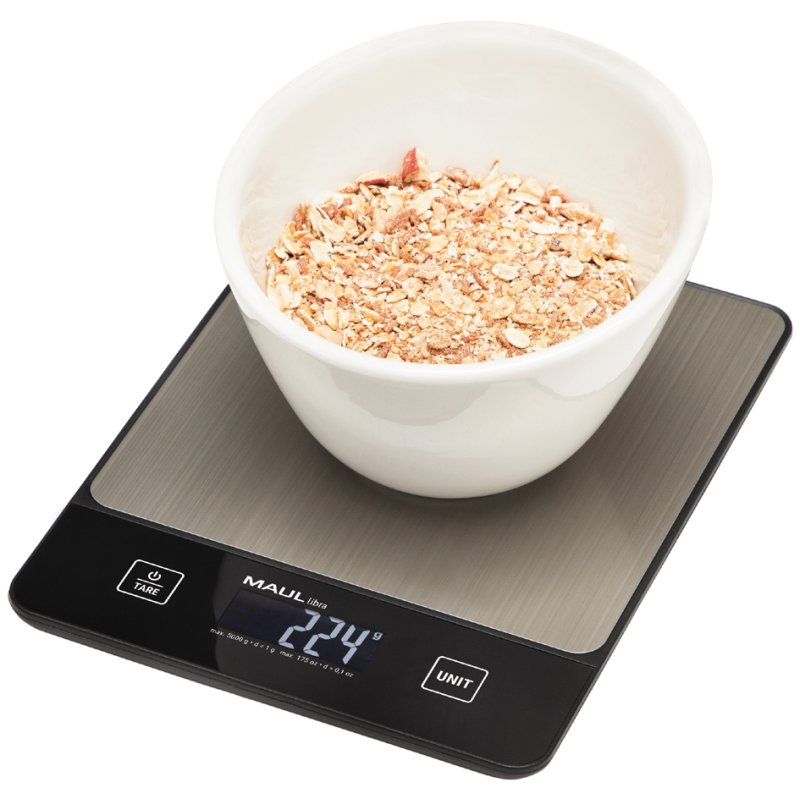 MAUL letter scale MAULlibra, 5000 g, silver/black