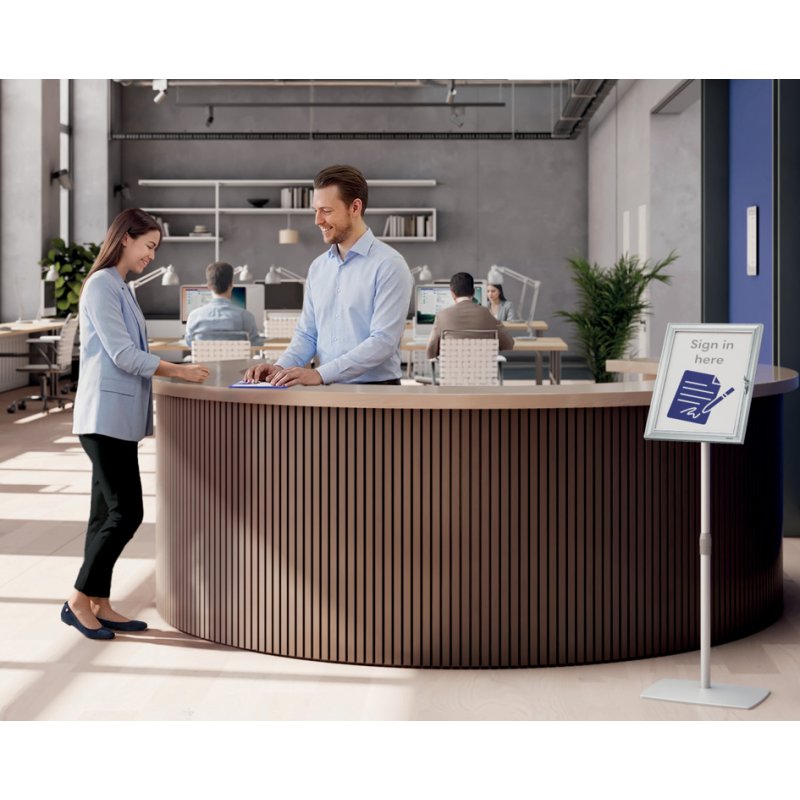 FRANKEN information stand PRO Security A3, lockable, height adjustable 800-1310 mm