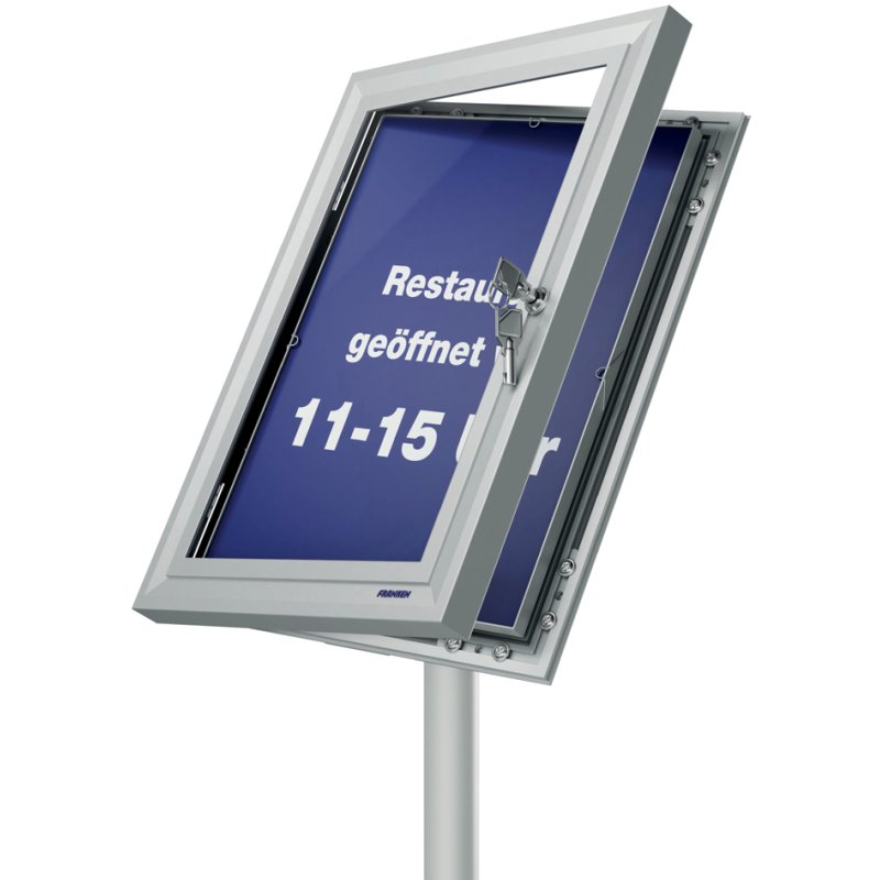 FRANKEN information stand PRO Security A3, lockable, height adjustable 800-1310 mm
