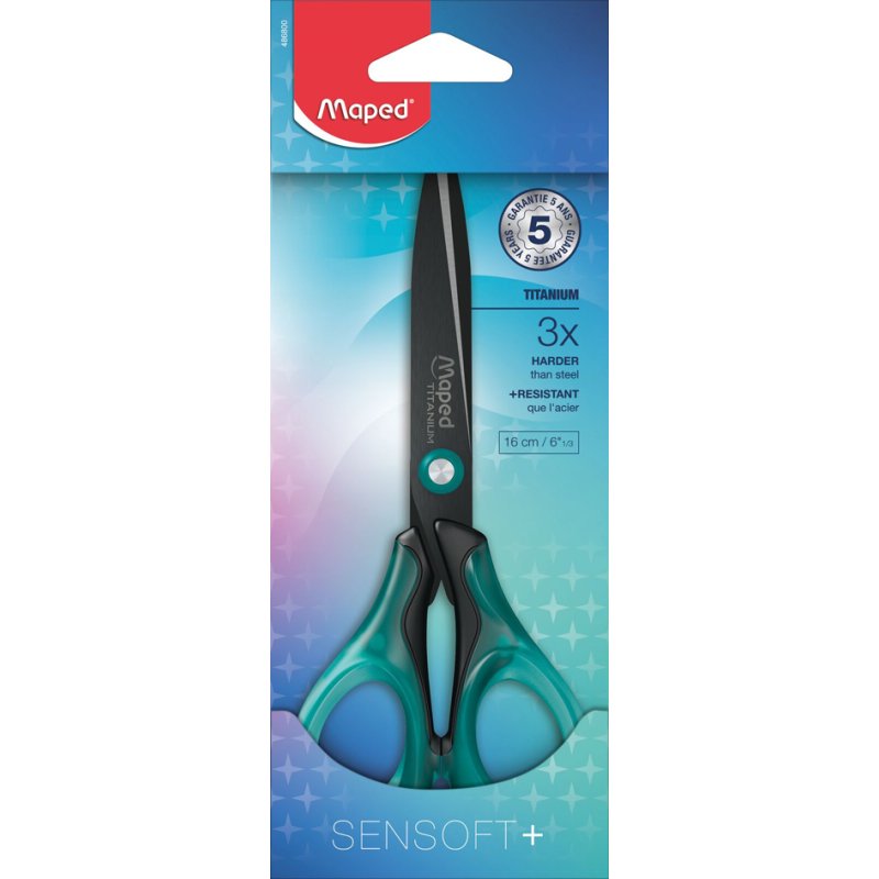 Maped scissors Sensof, titanium blades, soft-grip handles, 160 mm