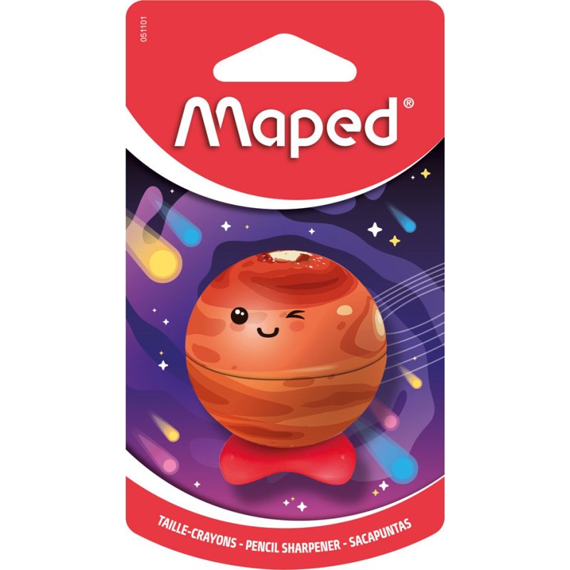 Maped pencil sharpener PLANET, metal housing, planet designs