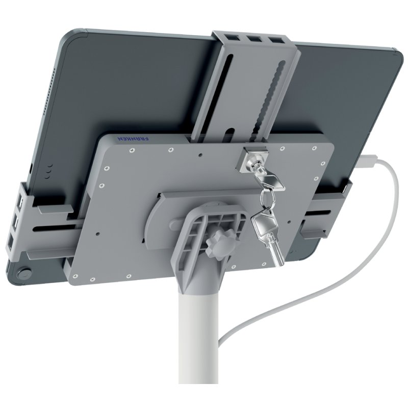 FRANKEN tabletstandaard PRO Universal, wit, hoogte verstelbaar 690-1190 mm, afsluitbaar