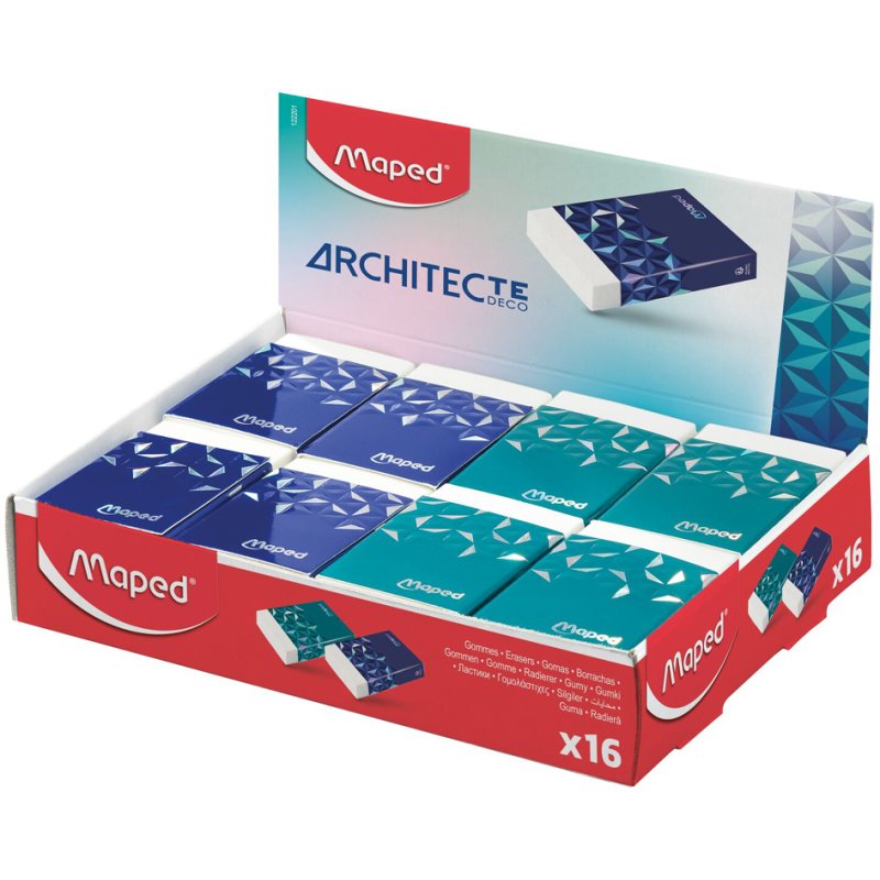 Maped eraser ARCHITEC, white, phthalate- & PVC-free, 16 pieces
