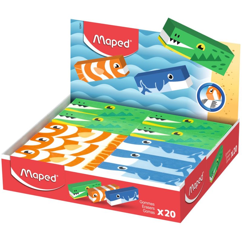 Maped eraser Animal, animal design, phthalate- and PVC-free, 20 pieces
