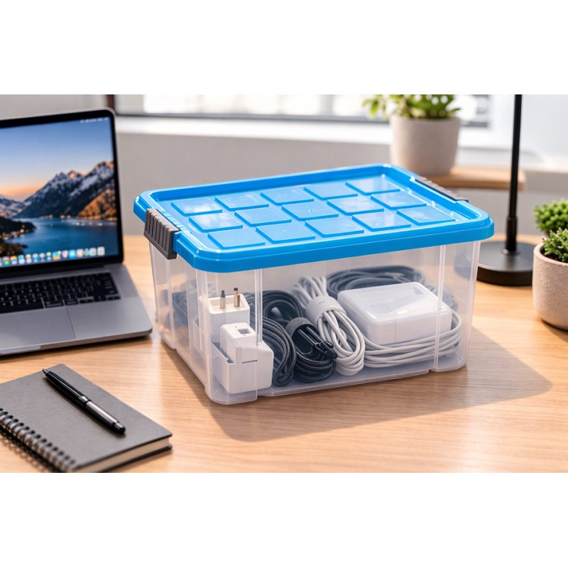 Peggy Perfect boîte de rangement avec couvercle, 15 litres, transparent, empilable