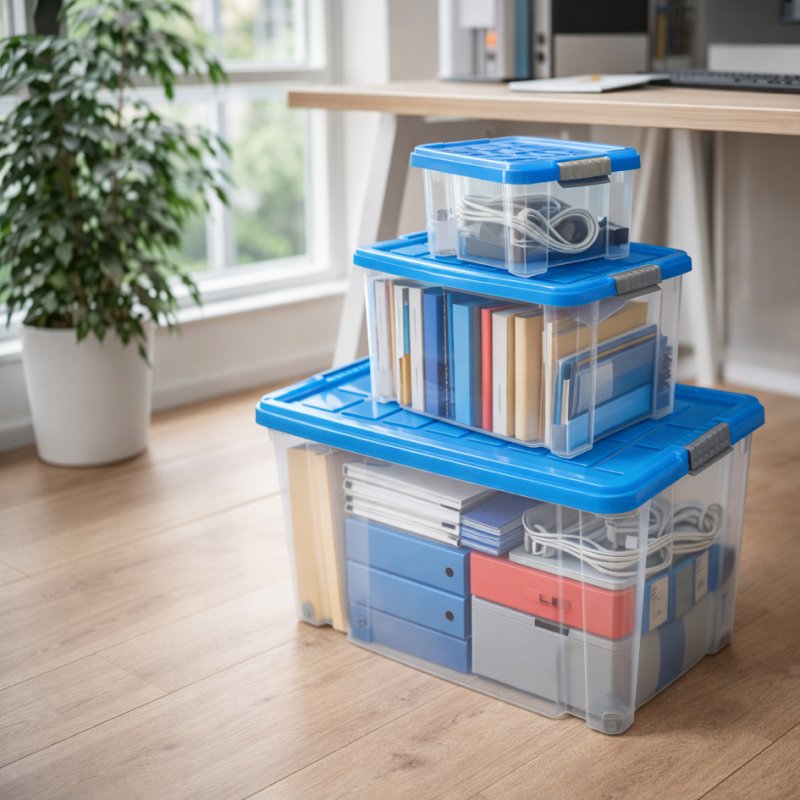 Peggy Perfect boîtes de rangement avec couvercle, empilables, transparent, ensemble de 3 pièces