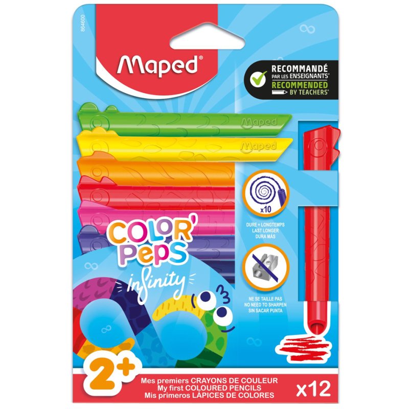 Maped COLOR'PEPS INFINITY colouring pencils, triangular, 12 pieces