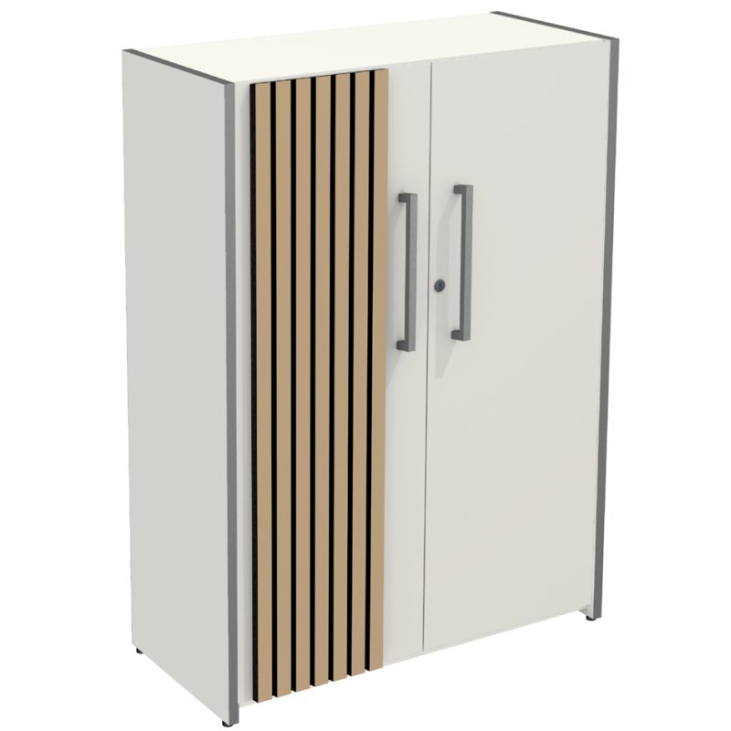 kerkmann Oxford hinged-door cupboard, 3 binder heights, anthracite, 800×360×1100 mm