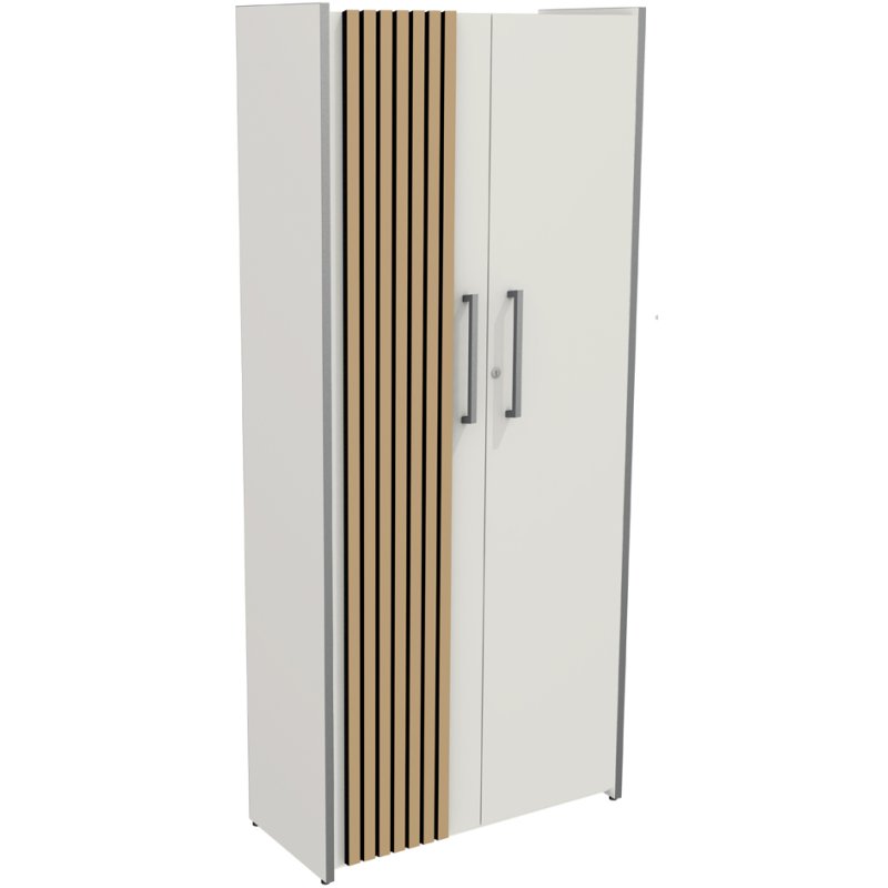 kerkmann Oxford swing-door cupboard, 5 binder heights, white, 800×360×1830 mm