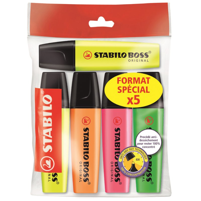 STABILO markeerstift BOSS ORIGINAL, navulbaar, 5 stuks