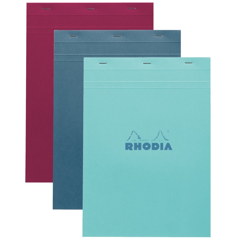 RHODIA bloc-notes No. 18, A4 quadrillé, assorti de couleurs, 80 feuilles