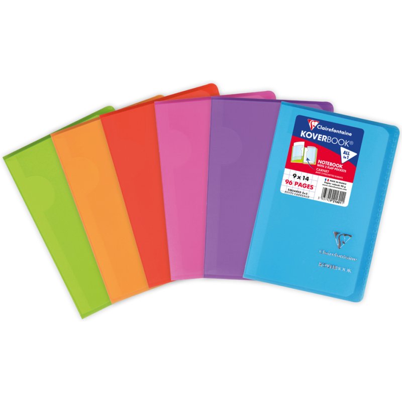 Clairefontaine notitieboek KOVERBOOK, 90×140 mm, geruit, 10 stuks