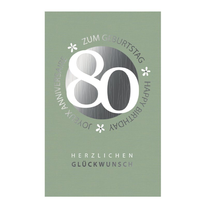 SUSY CARD Carte d'anniversaire Blümchen, 60e anniversaire, 120x170 mm, blanc