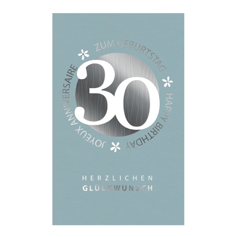 SUSY CARD Carte d'anniversaire Blümchen, 60e anniversaire, 120x170 mm, blanc