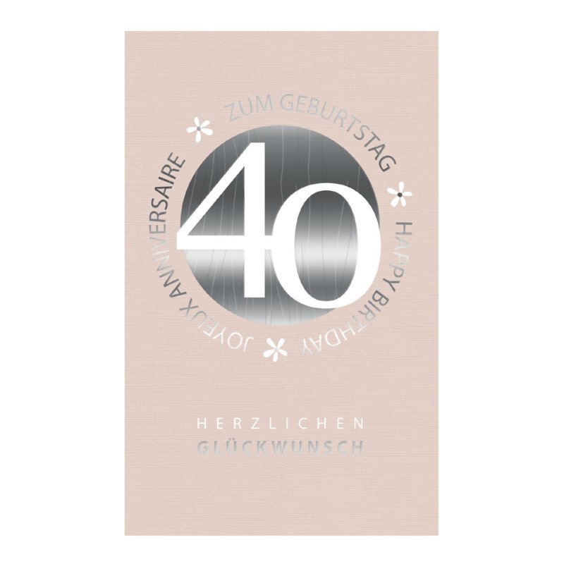 SUSY CARD Carte d'anniversaire Blümchen, 60e anniversaire, 120x170 mm, blanc
