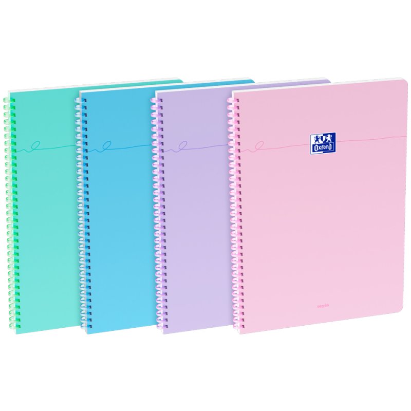 Oxford cahier Smart A4, quadrillé, reliure spirale souple, 10 pièces