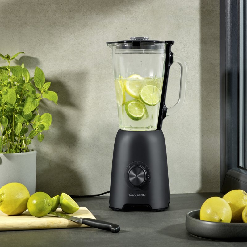 SEVERIN stand mixer SM 3724, 600 watts, 1.5 litre glass jug, matt black