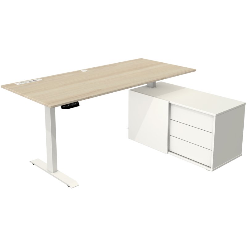 kerkmann complete workstation Move boost, sit-stand desk electric, sideboard, graphite