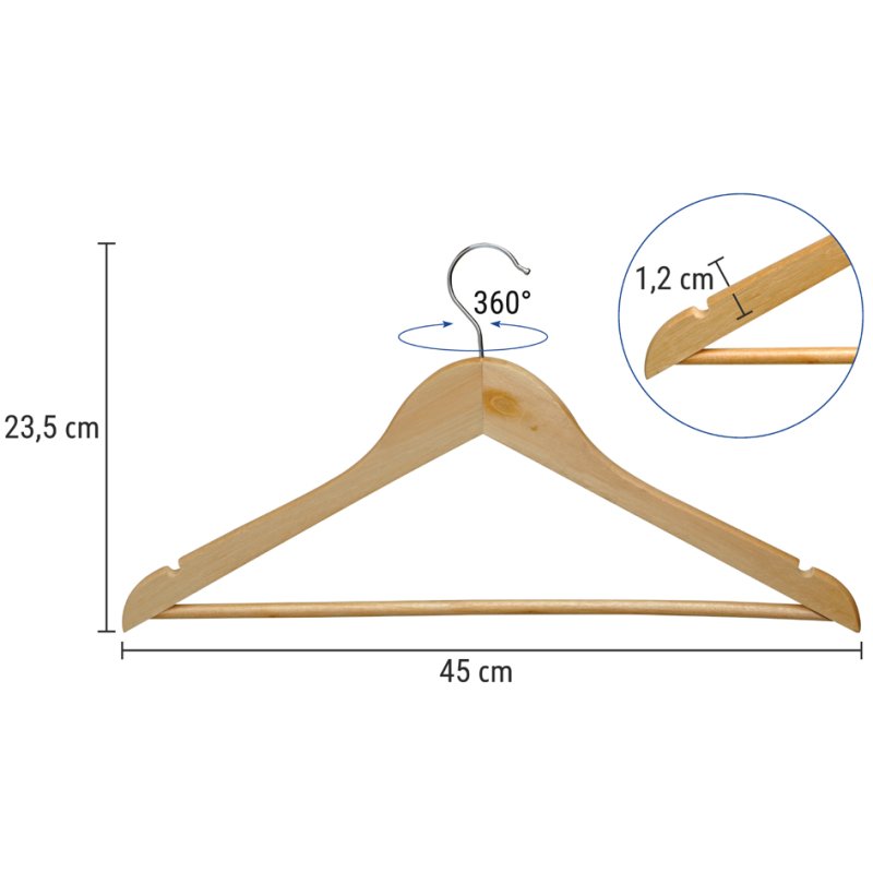 MAUL clothes hangers MAULmira, with trouser bar, natural, 20 pieces