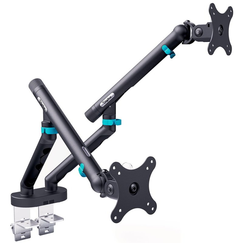 DIGITUS Dual Design monitorarm, 2 monitoren tot 35 inch, volledig beweegbaar, zwart