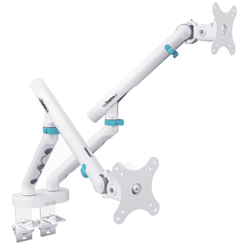 DIGITUS Dual Design monitorarm, 2 monitoren tot 35 inch, volledig beweegbaar, zwart