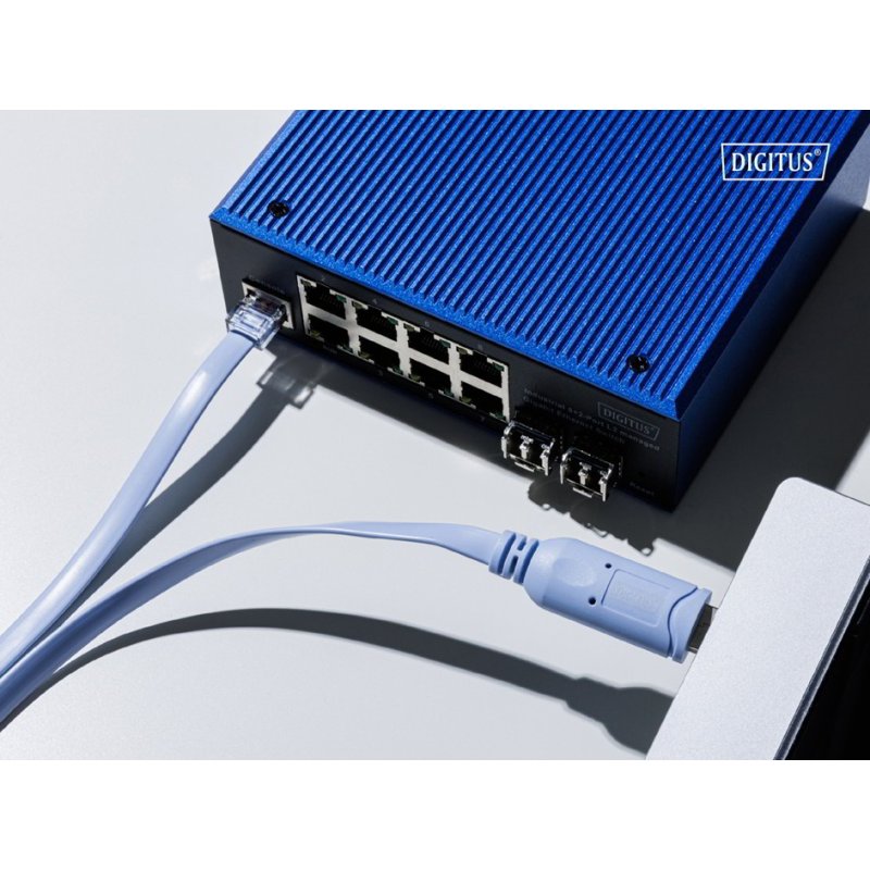 DIGITUS console adapter cable, USB 2.0 - RJ45, 1.8 m, light blue